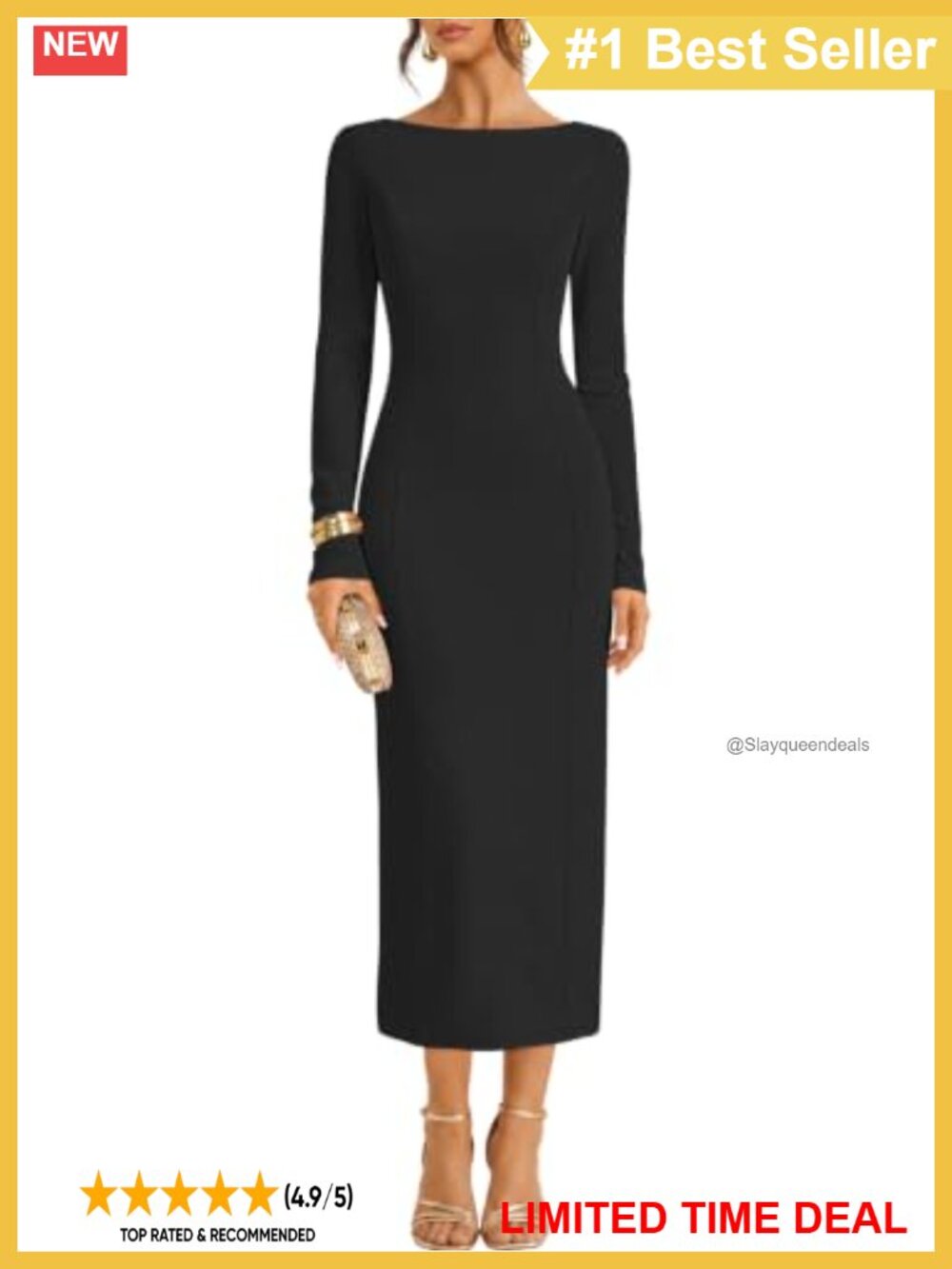 MEROKEETY Women Long Sleeve Boat Neck Bodycon Maxi Formal Dress